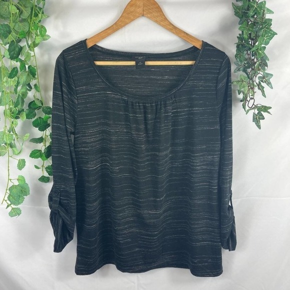 Ann Taylor Striped Lounge Top LP - Picture 1 of 5